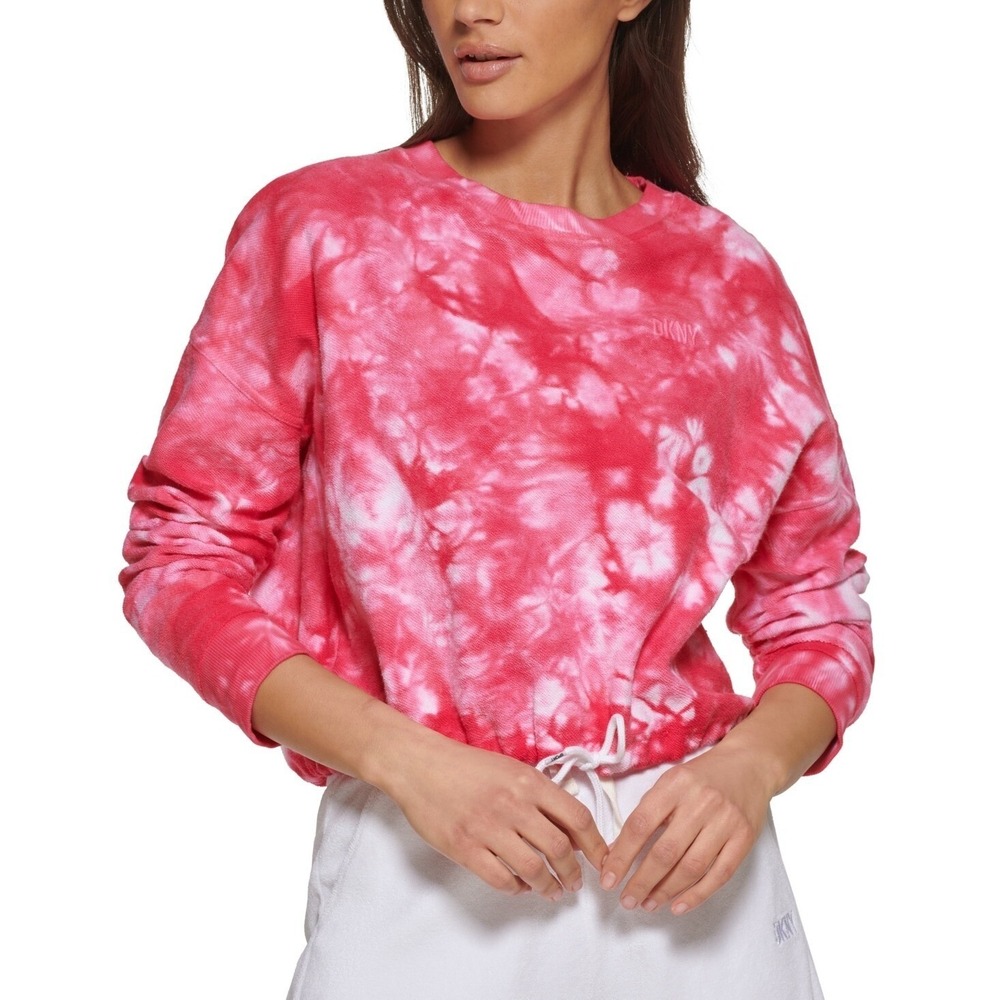 DKNY Women's Pink Dyed Long Sleeve Pullover Size S